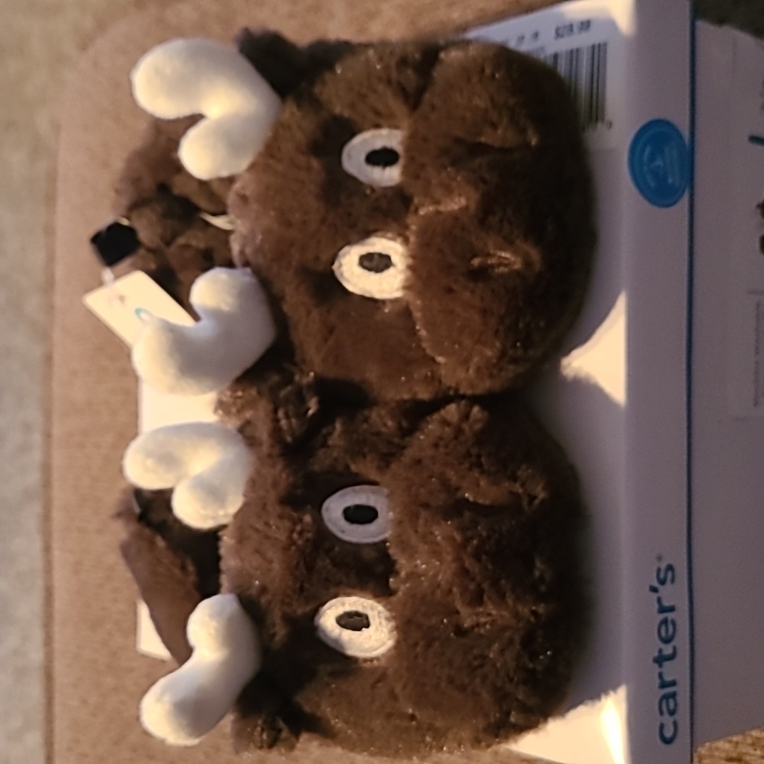 Carter's Brand Toddler Boys Moose Slippers Size Medium 7/8